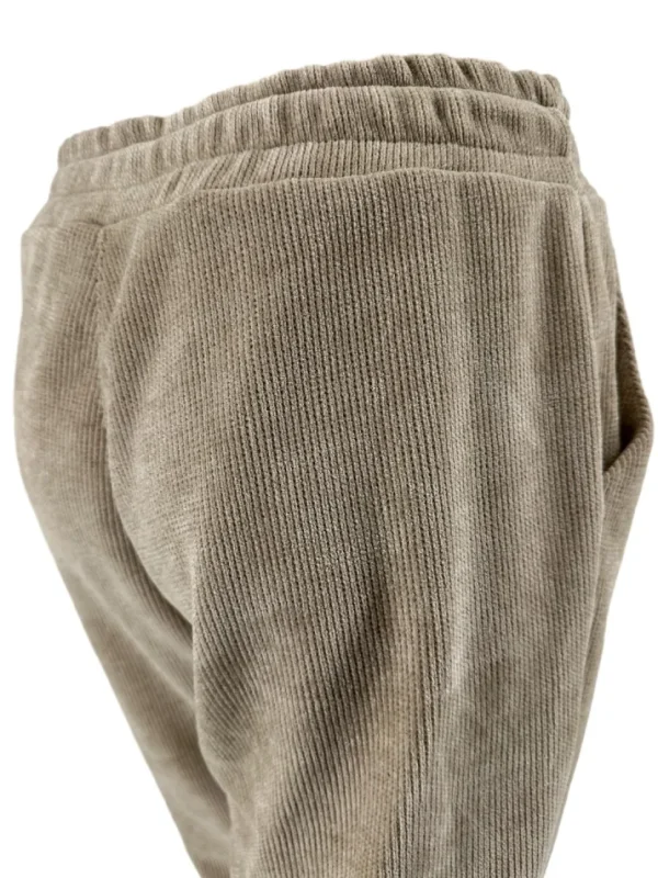 Aansluitende velvet broek met koordje Richella beige
