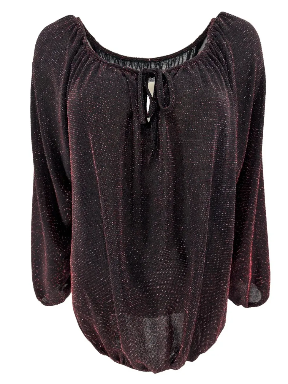 ballon_blouse_met_strik_i_0.webp Ballon blouse met strik in de hals glitter DOTTED rood