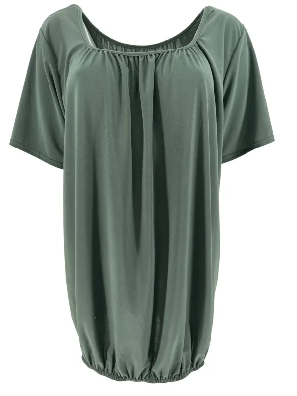 Basic ballon shirt TRAVELSTOF met korte mouw uni army
