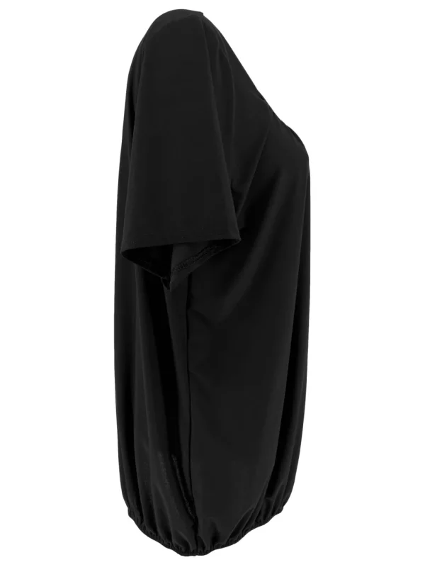 Basic ballon shirt TRAVELSTOF met korte mouw uni zwart