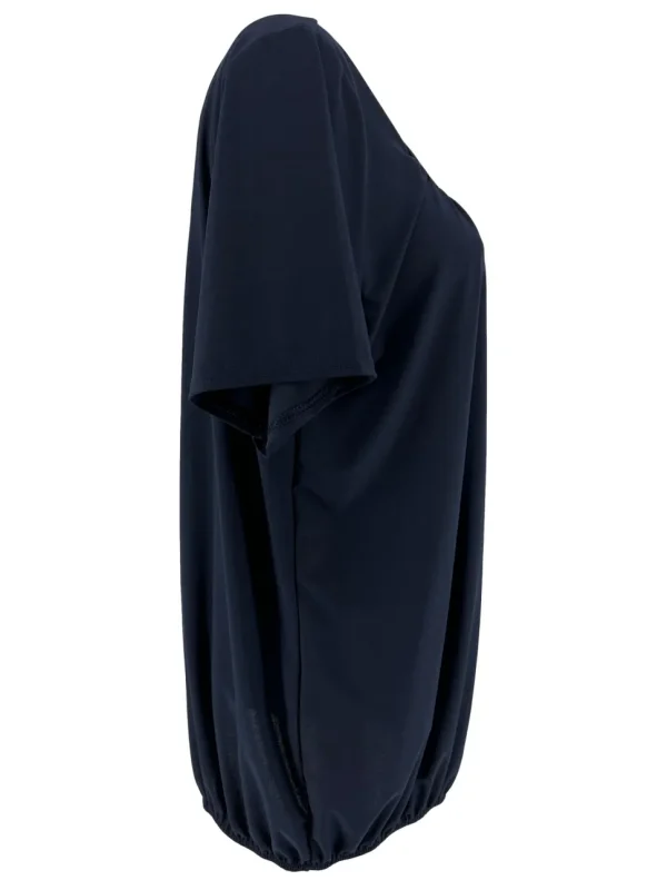 Basic ballon shirt TRAVELSTOF met korte mouw uni donker blauw