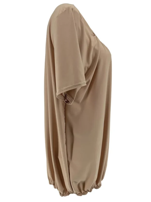 Basic ballon shirt TRAVELSTOF met korte mouw uni beige