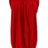 Basic ballon top in TRAVELSTOF uni rood