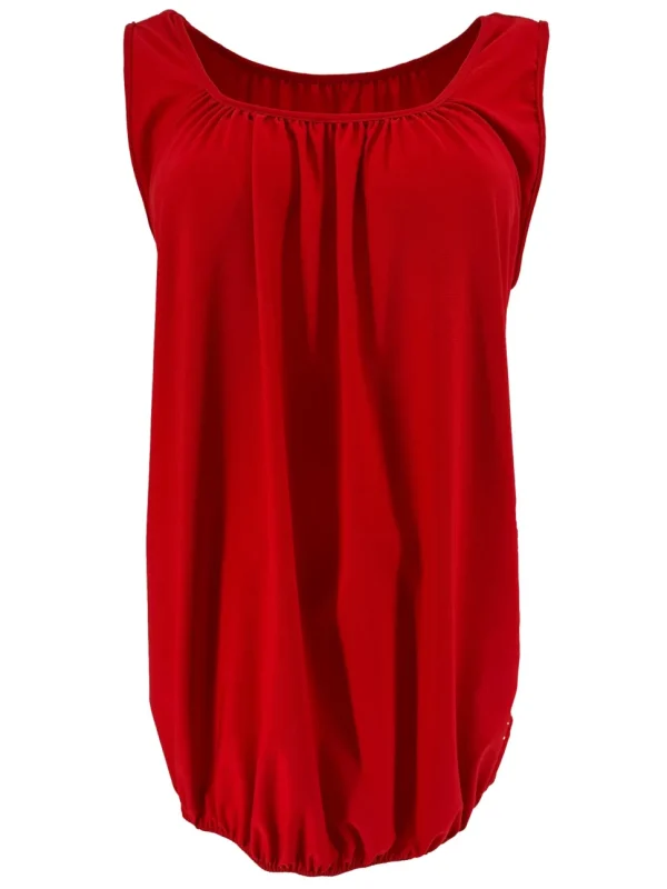 Basic ballon top in TRAVELSTOF uni rood