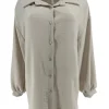 Basic blouse met knoopjes en kraag Malou beige
