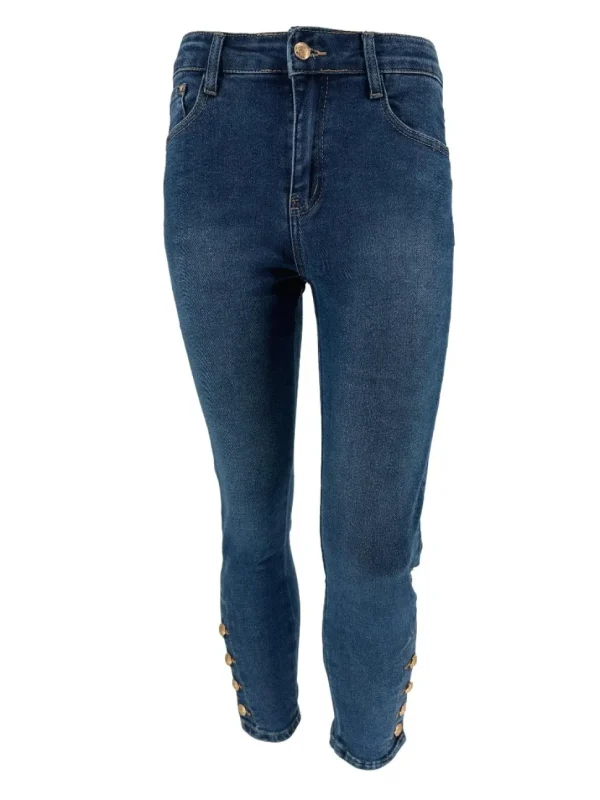 B.B.S skinny jeans met gouden knopen aan de onderzijde (BS6176#)