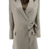Blazer met GROTE strik aan de zijkant Jinn taupe