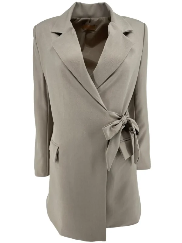 Blazer met GROTE strik aan de zijkant Jinn taupe