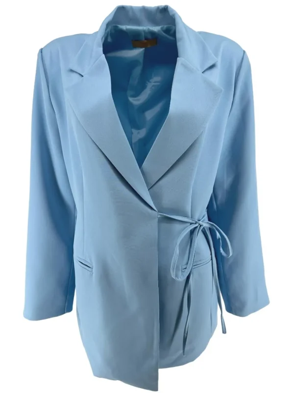 Blazer met strik aan de zijkant Yokai licht blauw