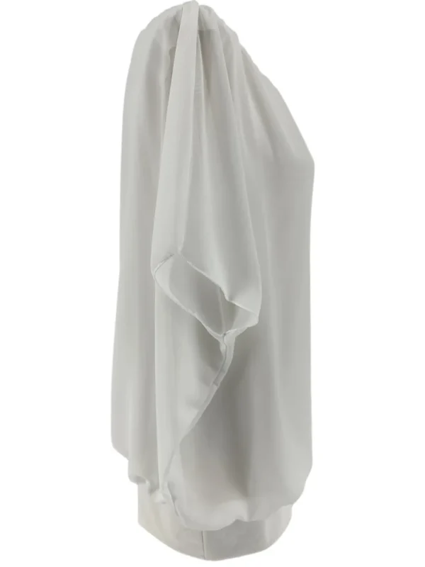 Blouse brede boord met korte mouw Noah uni off-white WBD