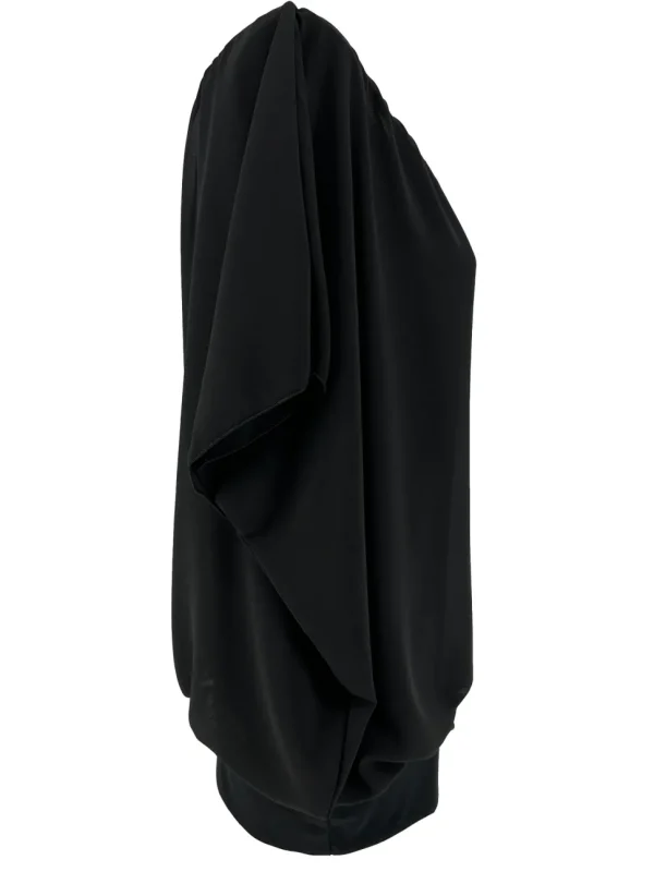 Blouse brede boord met korte mouw Noah uni zwart