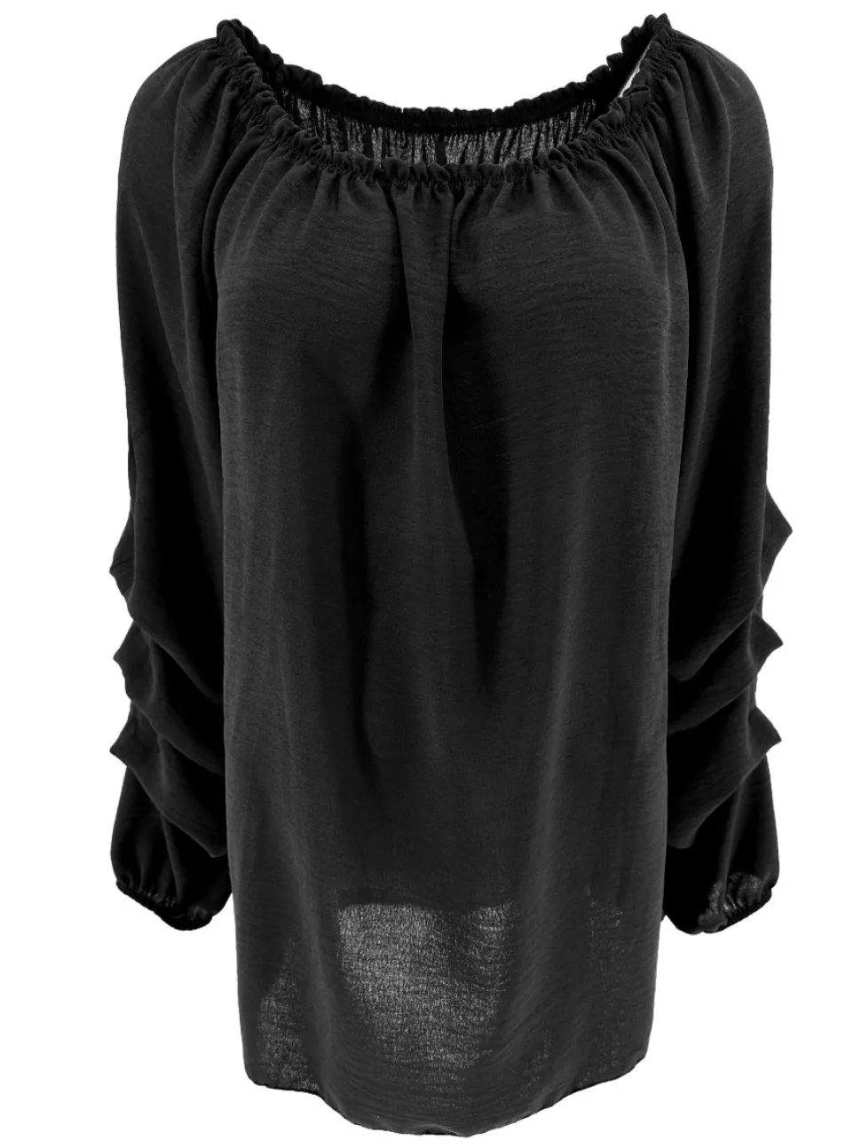 blouse_met_elastieke_hals_0-2.webp Blouse met elastieke hals en ophaal mouw Christine zwart