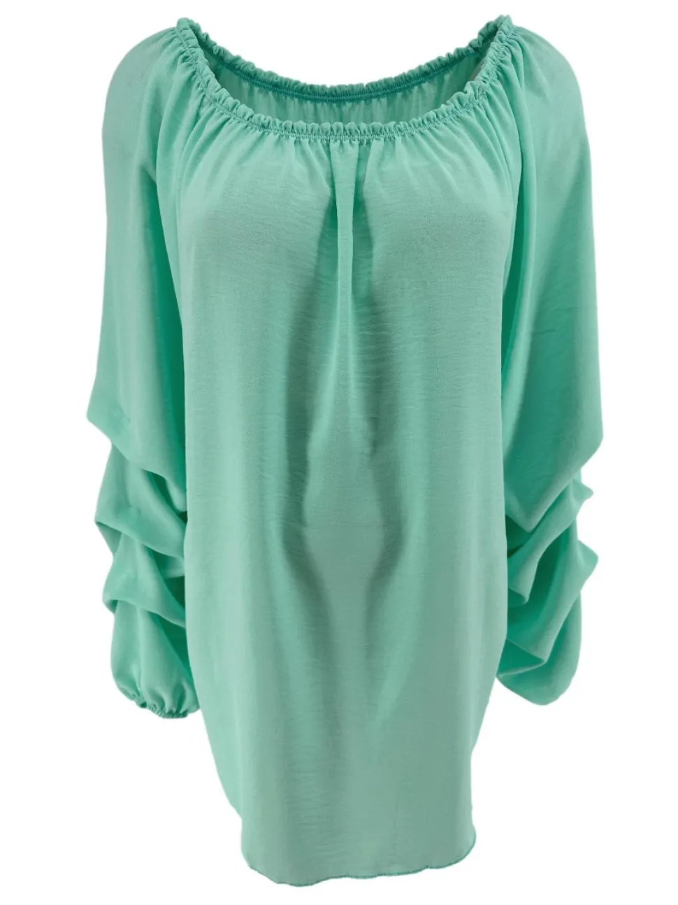 blouse_met_elastieke_hals_0.webp Blouse met elastieke hals en ophaal mouw Christine mint
