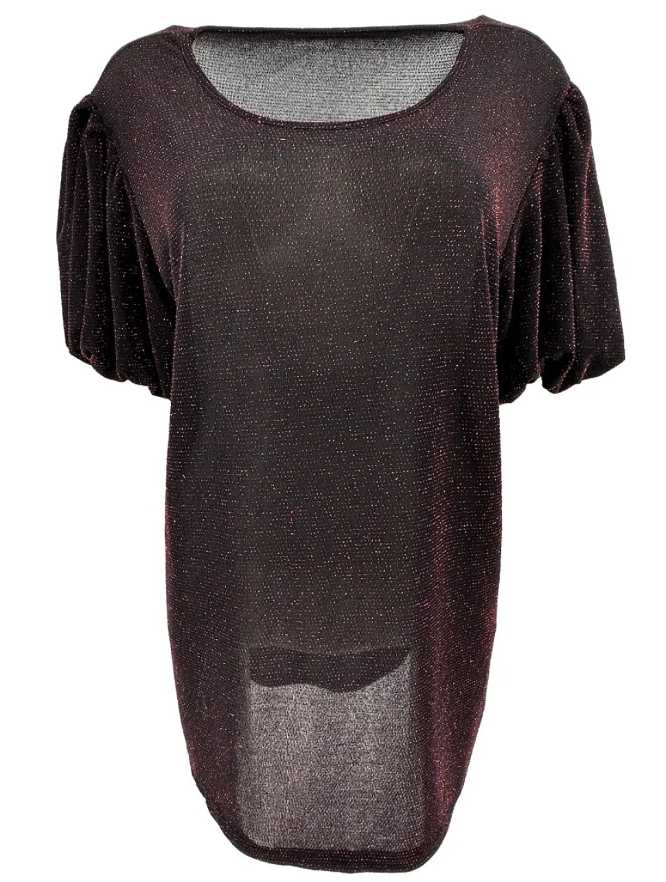 blouse_met_glitter_en_kor_0.webp Blouse met glitter en korte pofmouw DOTTED Snowy roodSALE #FBK