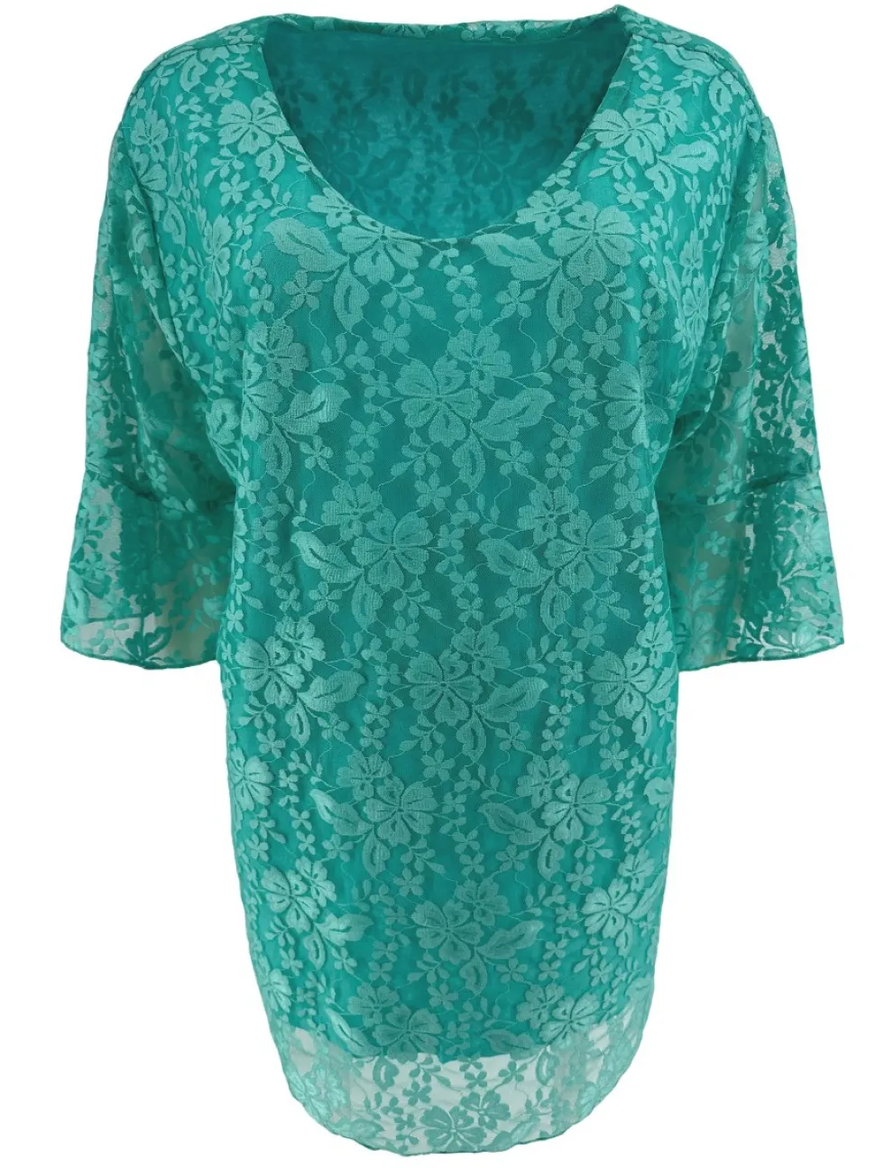 blouse_met_kant_en_vhals__0-3.webp Blouse met kant en v-hals met volant mouw Cindy turquoise
