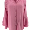 Blouse met knoopjes en opstaande boord Brigit roze