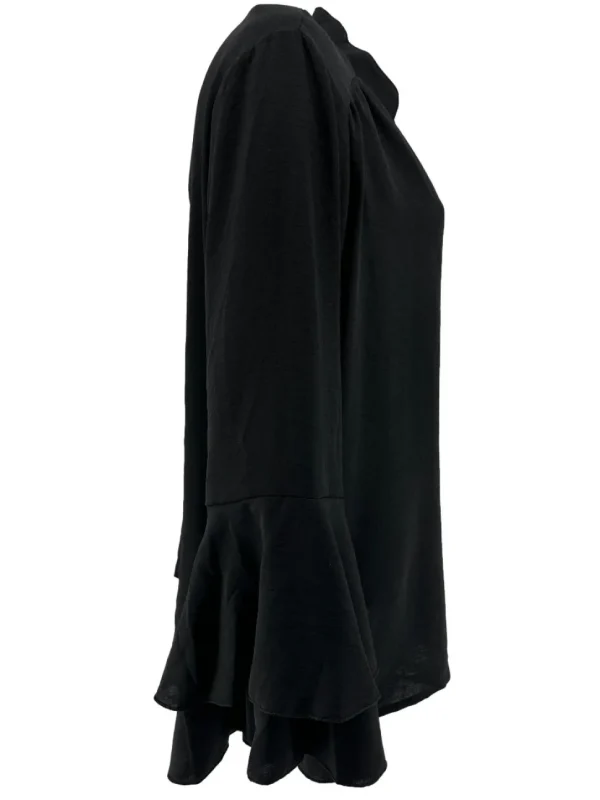 Blouse met knoopjes en opstaande boord Brigit zwart