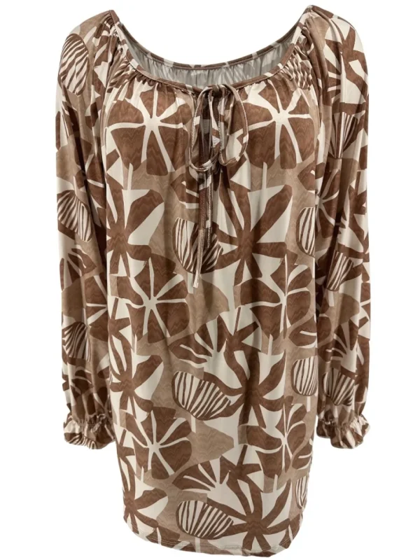 Blouse met koordje aan de hals Polly pansy zand