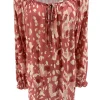 Blouse met koordje aan de hals Polly spotted oud roze
