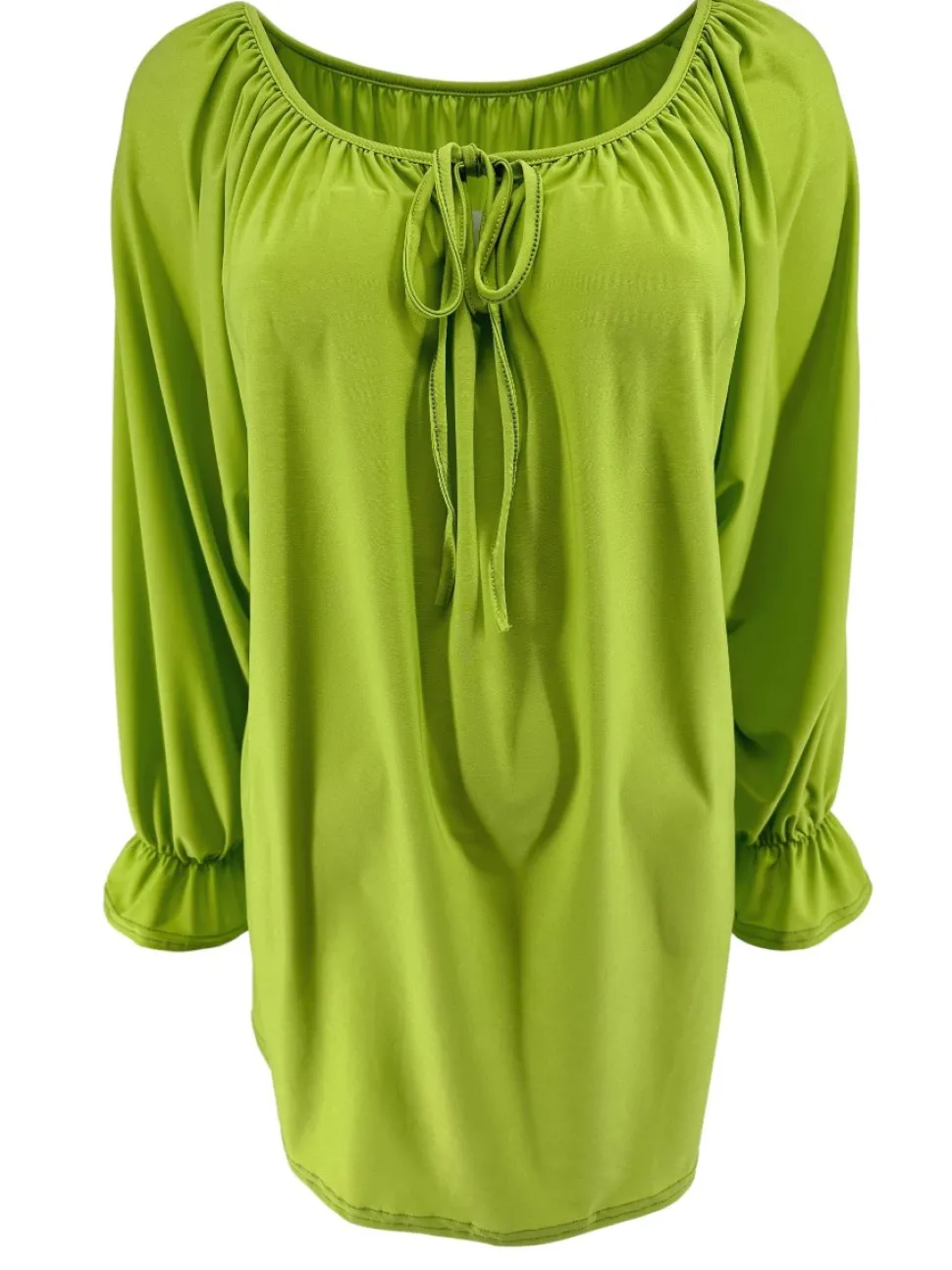 blouse_met_koordje_aan_de_0-5.webp Blouse met koordje aan de hals Polly uni lime groen