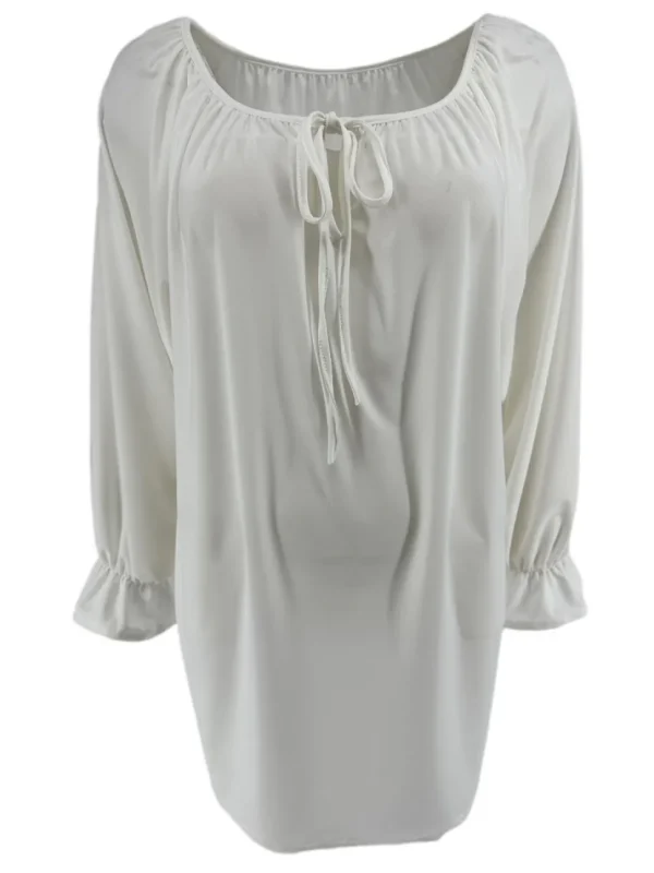 Blouse met koordje aan de hals Polly uni off-white