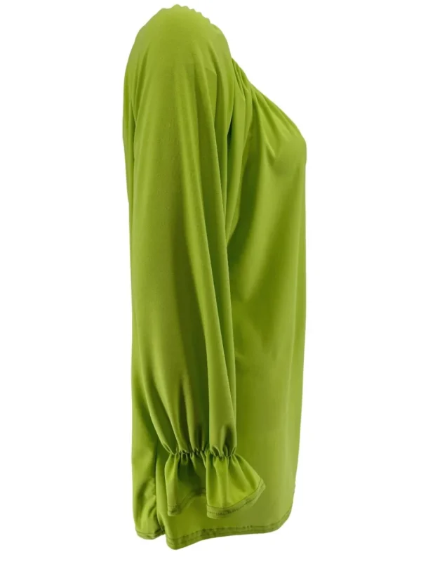 Blouse met koordje aan de hals Polly uni lime groen