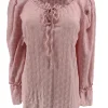 Blouse met koordje en werking Lotje licht roze