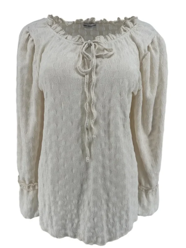 Blouse met koordje en werking Lotje beige