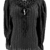 Blouse met koordje en werking Lotje zwart