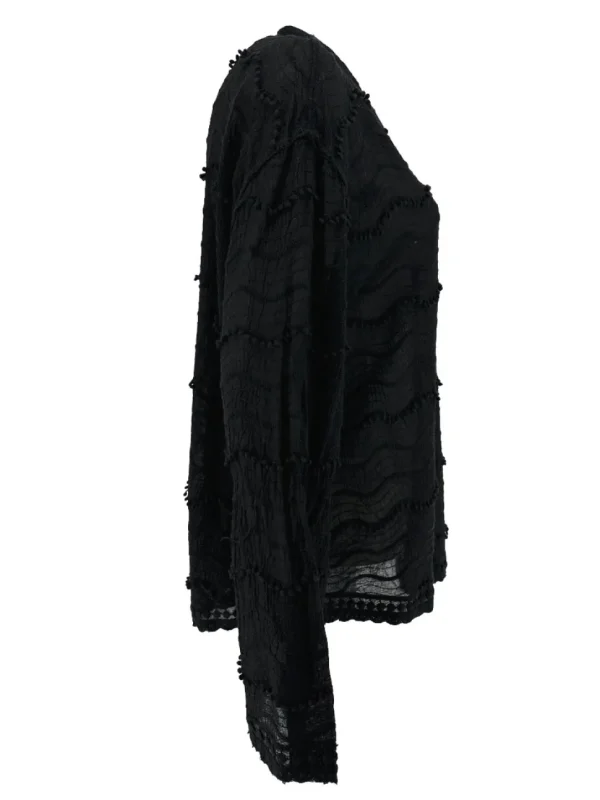 Blouse met kraag Beachy waves zwart (GBD)