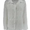 Blouse met kraag en kanten rand Tekna off-white (GBD)