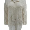 Blouse met kraag en knopen blossom beige