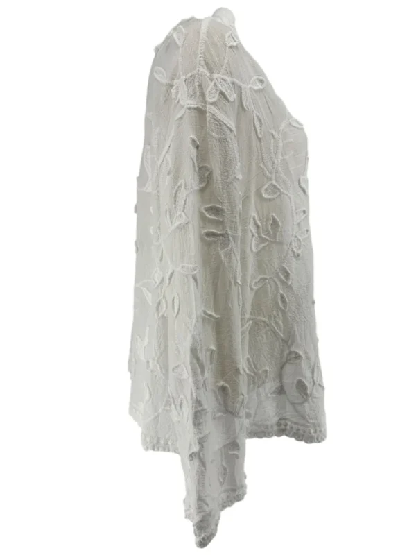 Blouse met leaves borduursels off-white (GBD)