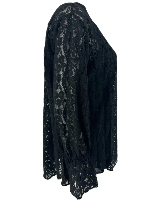 Blouse met onderhemd van kant Kamille zwart