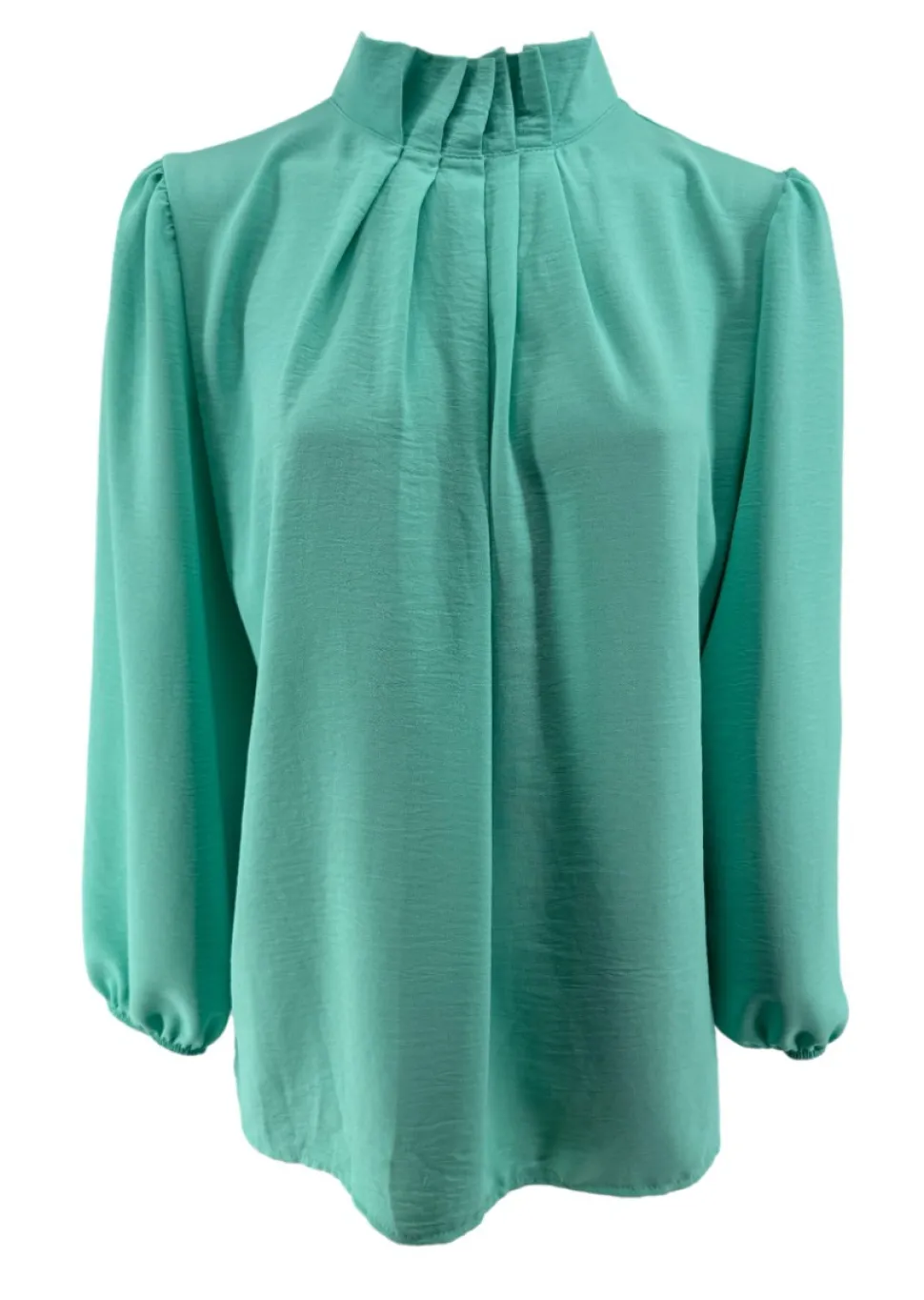 blouse_met_opstaande_boor_0-1.webp Blouse met opstaande boord en smock aan de mouw Sammie mint