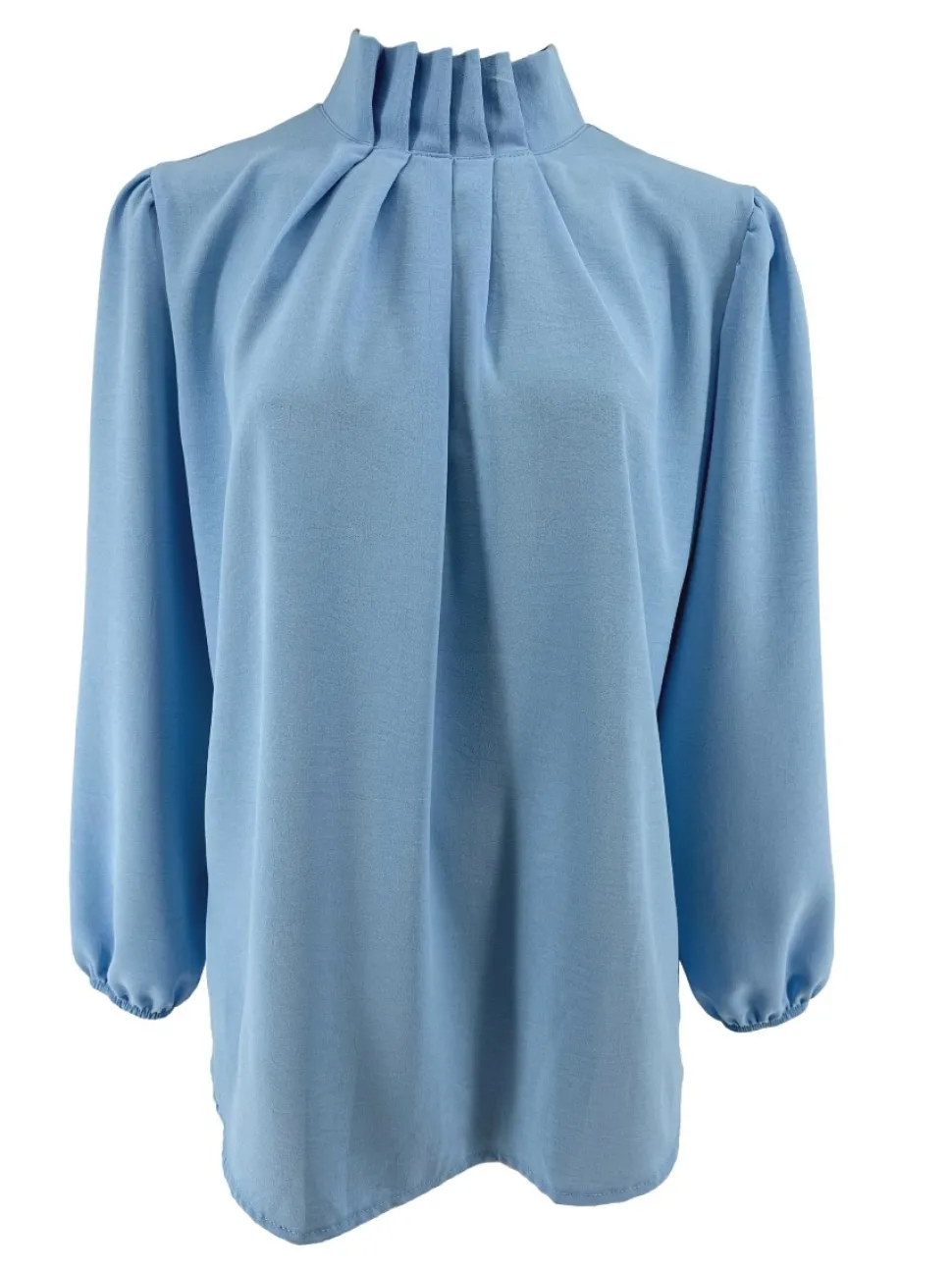blouse_met_opstaande_boor_0-7.webp Blouse met opstaande boord en smock aan de mouw Sammie licht blauw