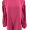 Blouse met plisse mouw en ruffle aan de hals Karlien fuchsia