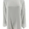Blouse met plisse mouw en ruffle aan de hals Karlien off-white