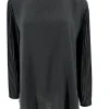 Blouse met plisse mouw en ruffle aan de hals Karlien zwart