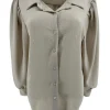 Blouse met plooi in de mouw Tammy beige