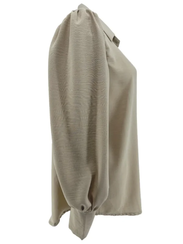 Blouse met plooi in de mouw Tammy beige