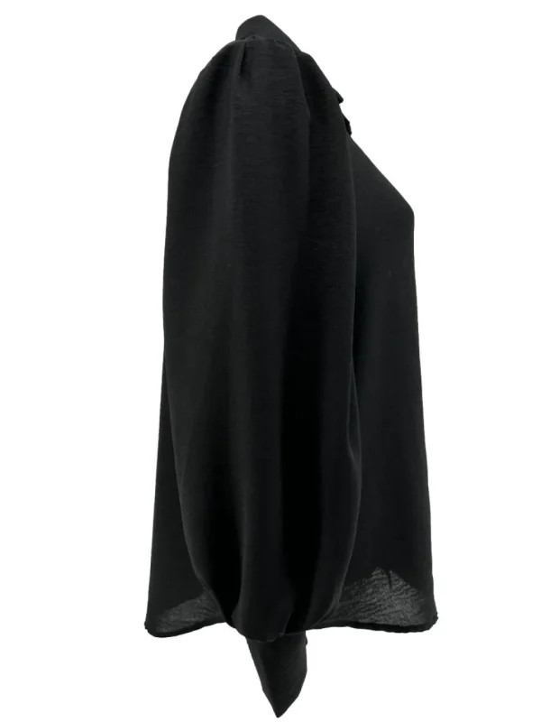 Blouse met plooi in de mouw Tammy zwart