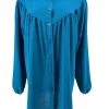 Blouse met ronde hals en knoopjes Alice petrol