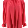 Blouse met ronde hals en knopen in de hals Nikki koraal