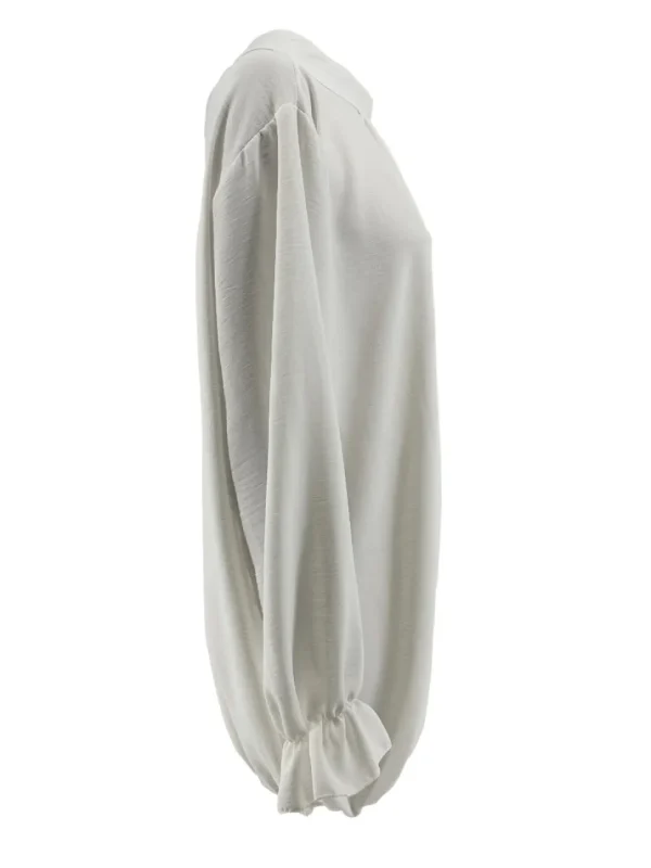 Blouse met ronde hals en knopen in de hals Nikki off-white