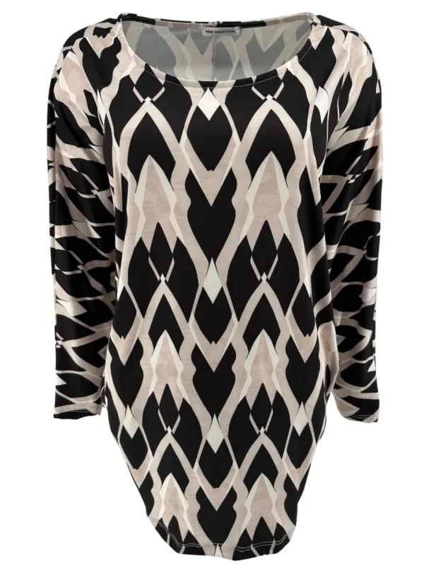 Blouse met ronde hals mermaid zwart