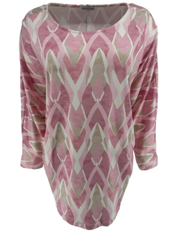 Blouse met ronde hals mermaid licht roze