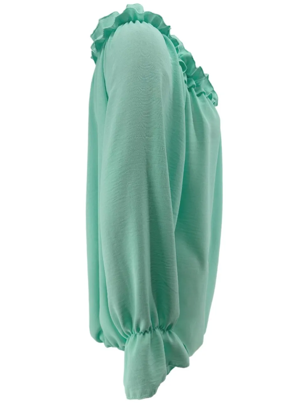 blouse_met_ruffel_in_de_h_1.webp Blouse met ruffel in de hals Melissa met lange mouw mint
