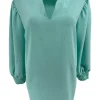 Blouse met ruffle en smock aan de mouw Emy mint