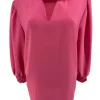 Blouse met ruffle en smock aan de mouw Emy fuchsia